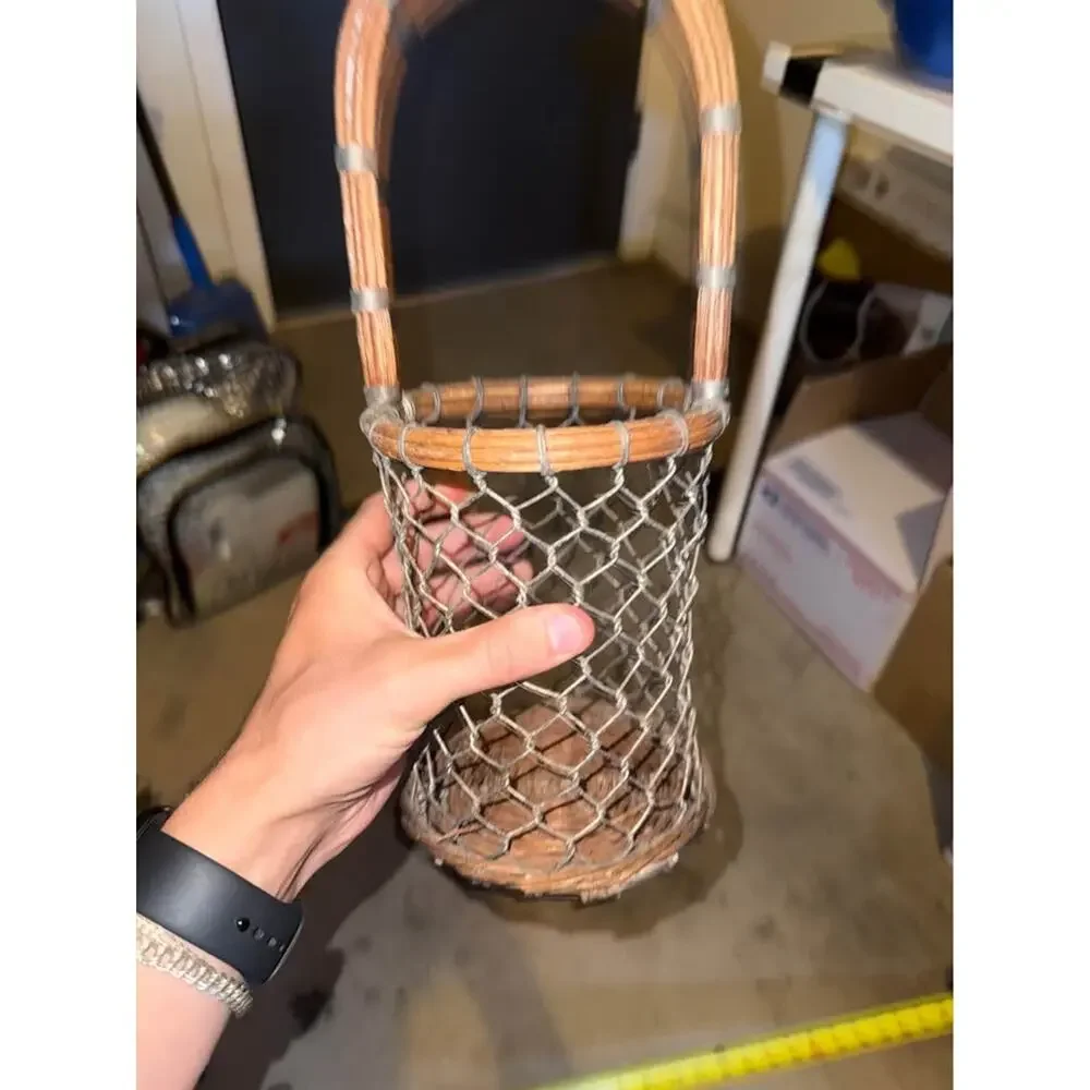 Vintage 1970s Wine Bottle Basket Caddy Holder